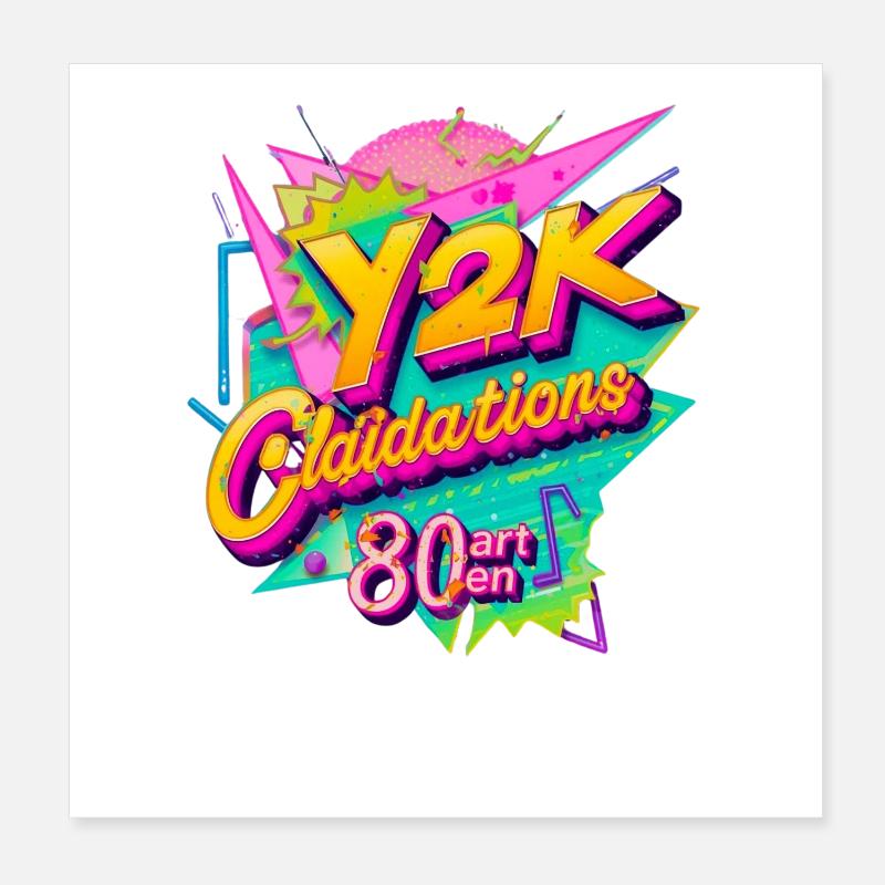Y2K Retro Celebration Design Poster 8" x 8" (20x20 cm)