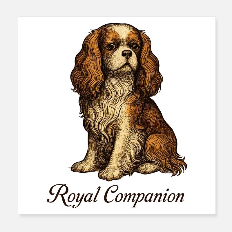 Cavalier King Charles Dog Poster 8" x 8" (20x20 cm)