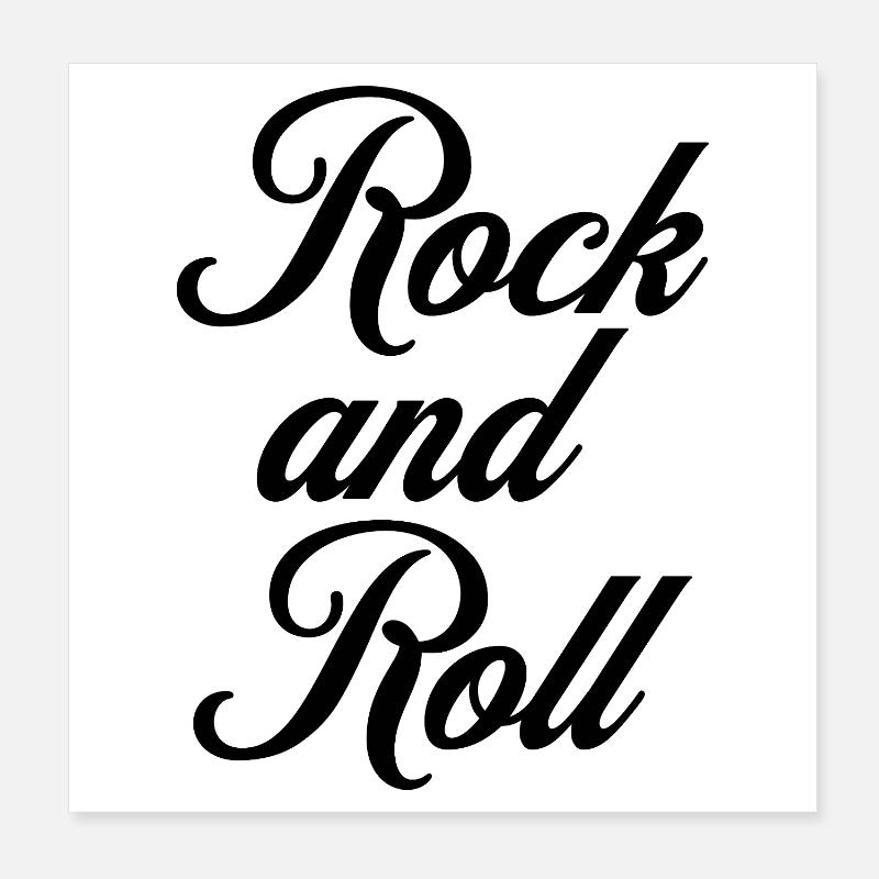 Conception de logo de typographie cursive Rock and Roll Poster 20 x 20 cm