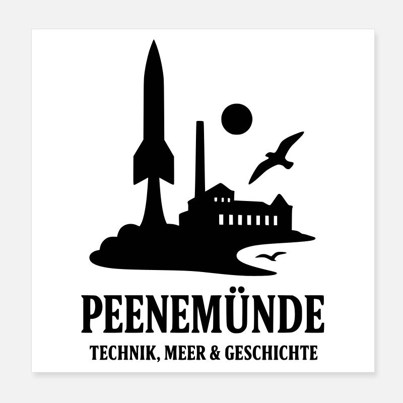 Peenemünde Usedom Histoire Technologie Mer Poster 20 x 20 cm