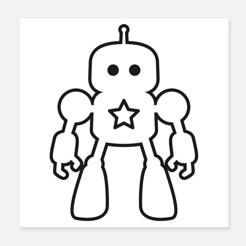 Robots – Artificial Intelligence Sci-Fi Design Poster 8" x 8" (20x20 cm)