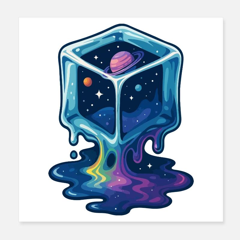 Cube de fusion cosmique Poster 20 x 20 cm
