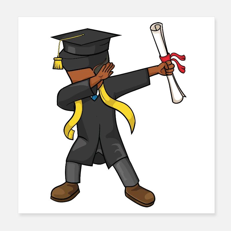 Afro Boy Dabbing Graduation Class 2026 Poster 20 x 20 cm