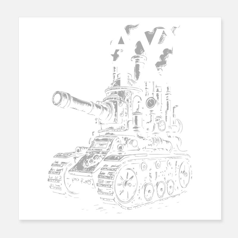 Plan de char en métal lourd Poster 20 x 20 cm