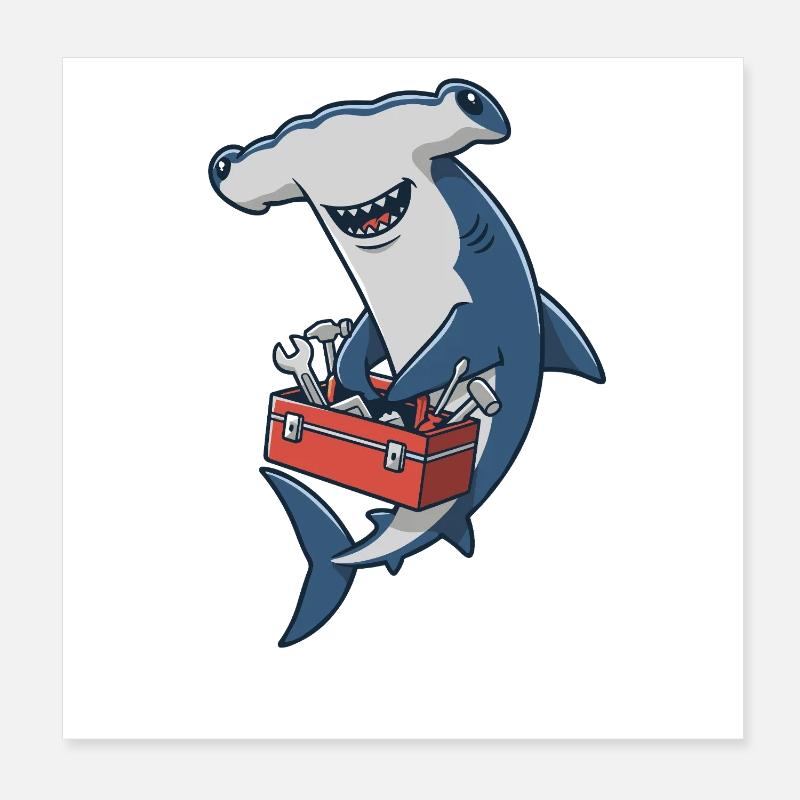 Artisan de la construction de requins-marteaux Poster 20 x 20 cm