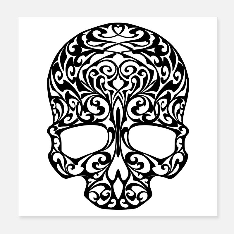 skull tribal Poster 20 x 20 cm