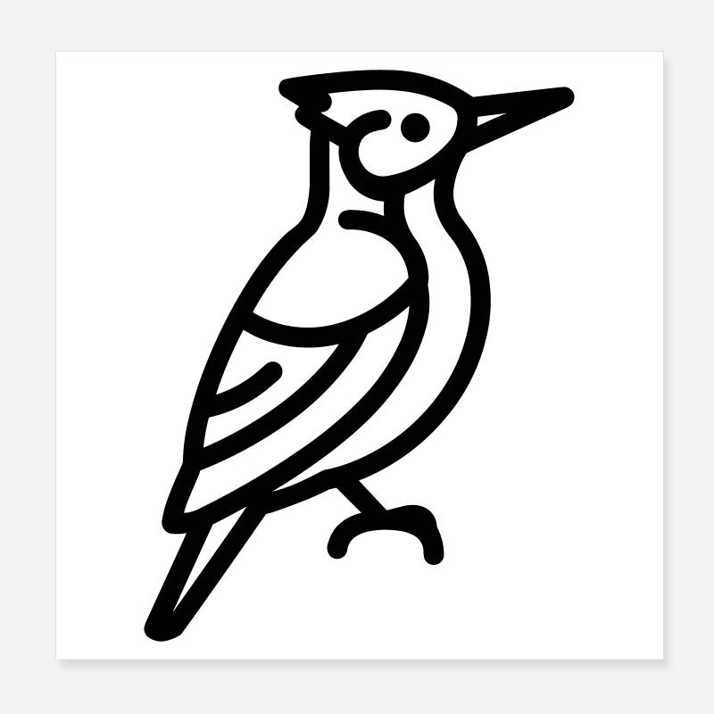 woodpecker Poster 8" x 8" (20x20 cm)