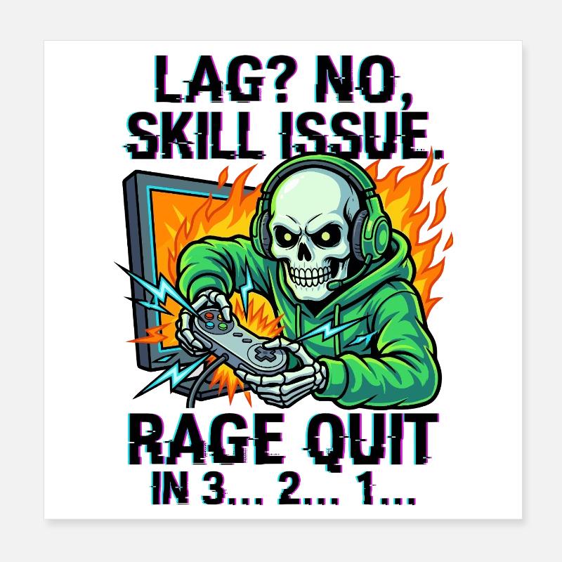 Lag? No, Skill Issue. Poster 20x20 cm
