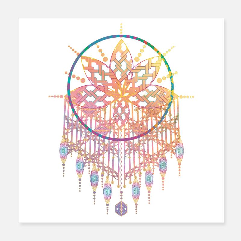 Makramee-Anhänger mit kunstvollen Knotenmustern Poster 20x20 cm