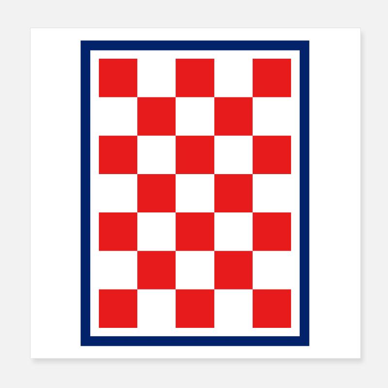 Bordure Bleue Croate à damier Poster 20 x 20 cm