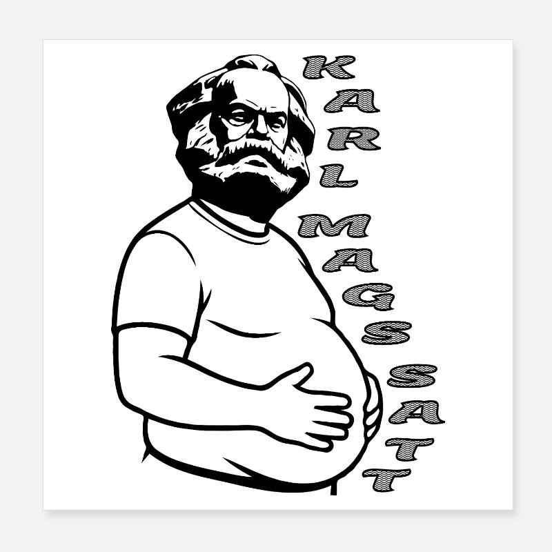 Karl Marx Fun Design Karl Mags Satt Poster 20 x 20 cm