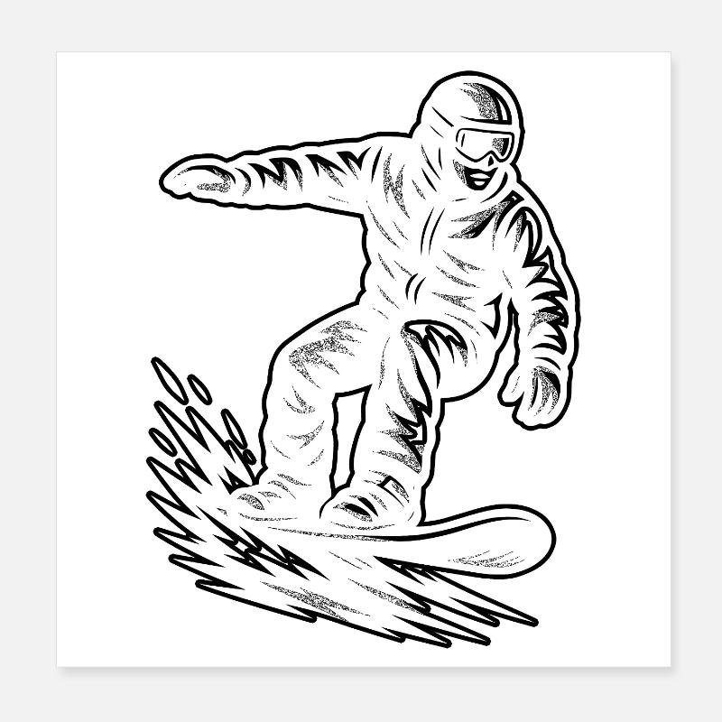 Direkte Snowboard Aussage Poster 20x20 cm