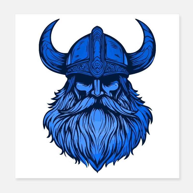 Wikinger Kopf Poster 20x20 cm