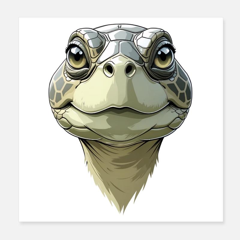 Funny turtle head Poster 8" x 8" (20x20 cm)