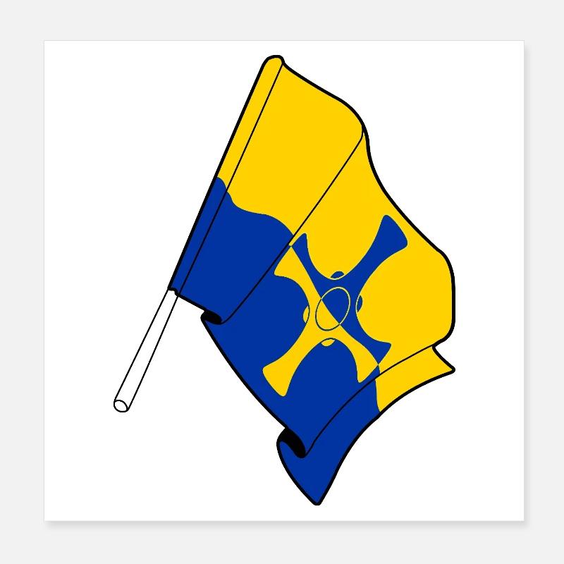 Drapeau de Durham Poster 20 x 20 cm