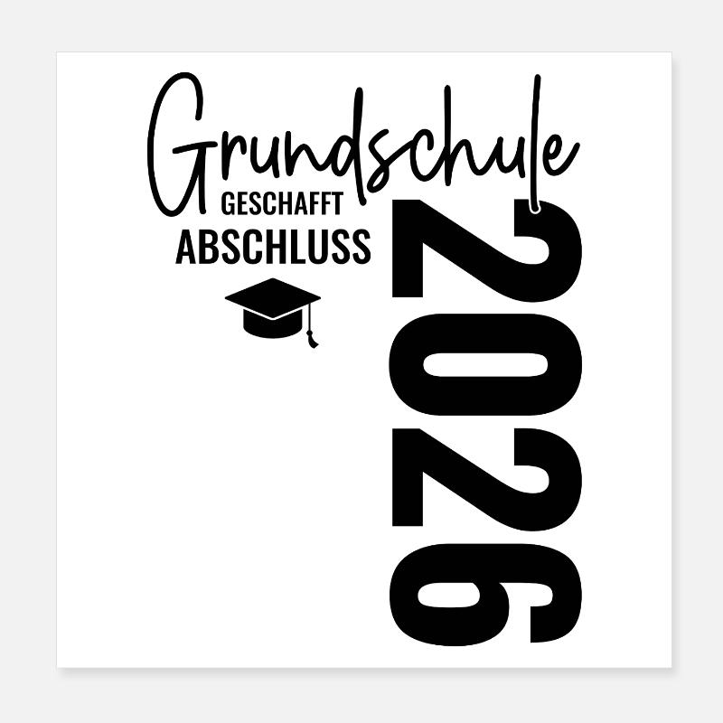 Fin de diplôme 2026 : école primaire terminée ! Poster 20 x 20 cm