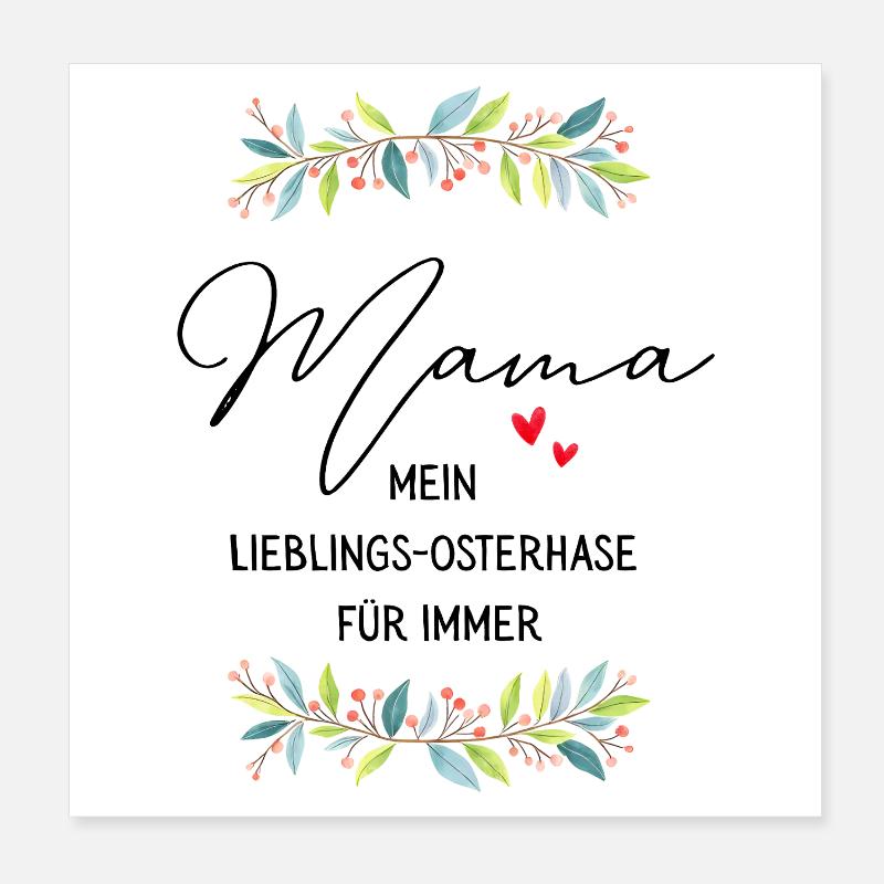 Mom Favorite Easter Bunny Gift Easter Mug Poster 8" x 8" (20x20 cm)