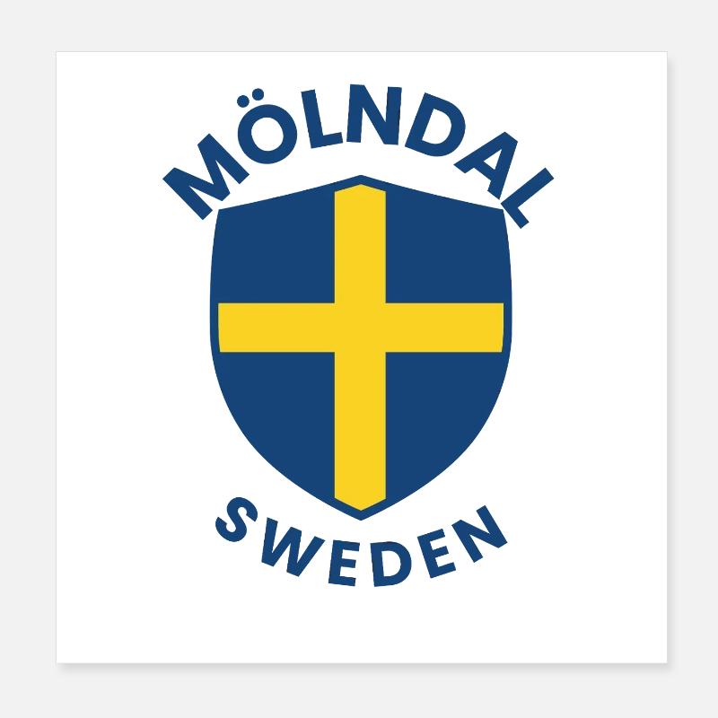 Bouclier de Mölndal Suède Poster 20 x 20 cm