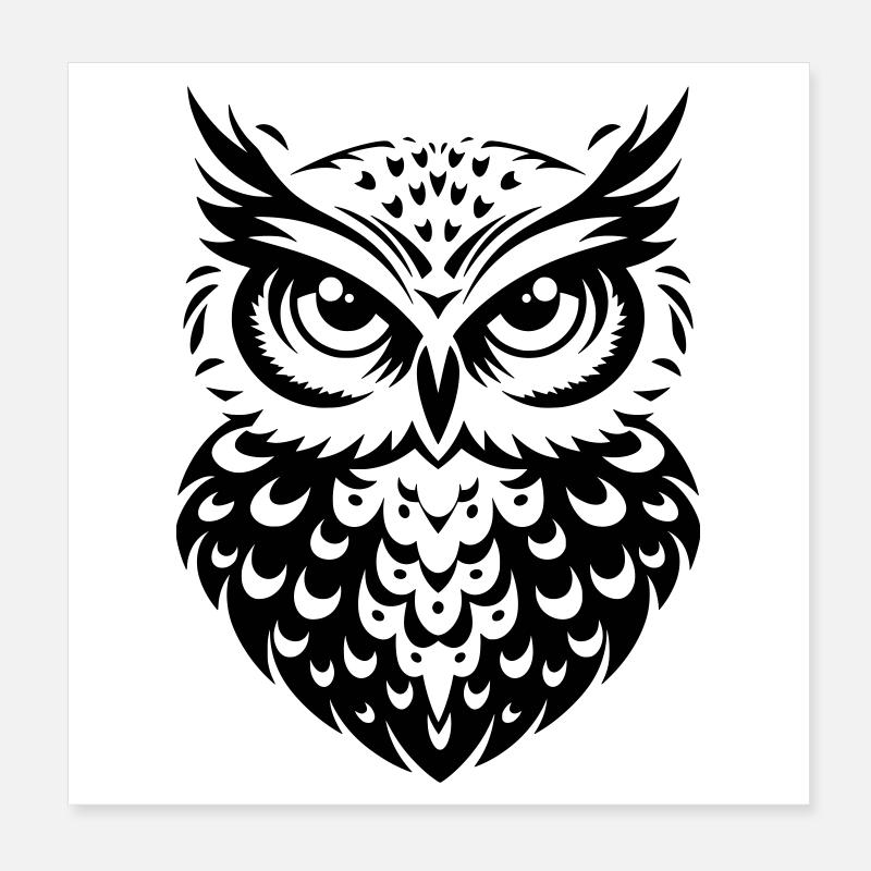 Hibou Poster 20 x 20 cm