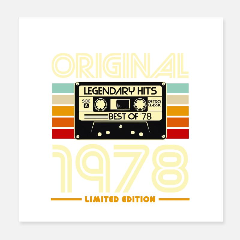 Originale limitierte Retro-Kassette von 1978 Poster 20x20 cm