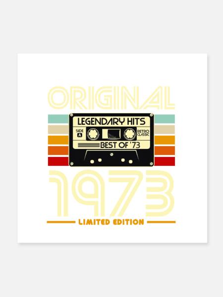 Originale Retro-Kassette von 1973 - Poster 20x20 cm - Weiß - Vorne