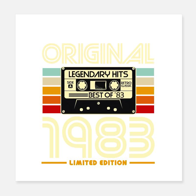 1983 Retro Limited Edition Kassette Poster 20x20 cm