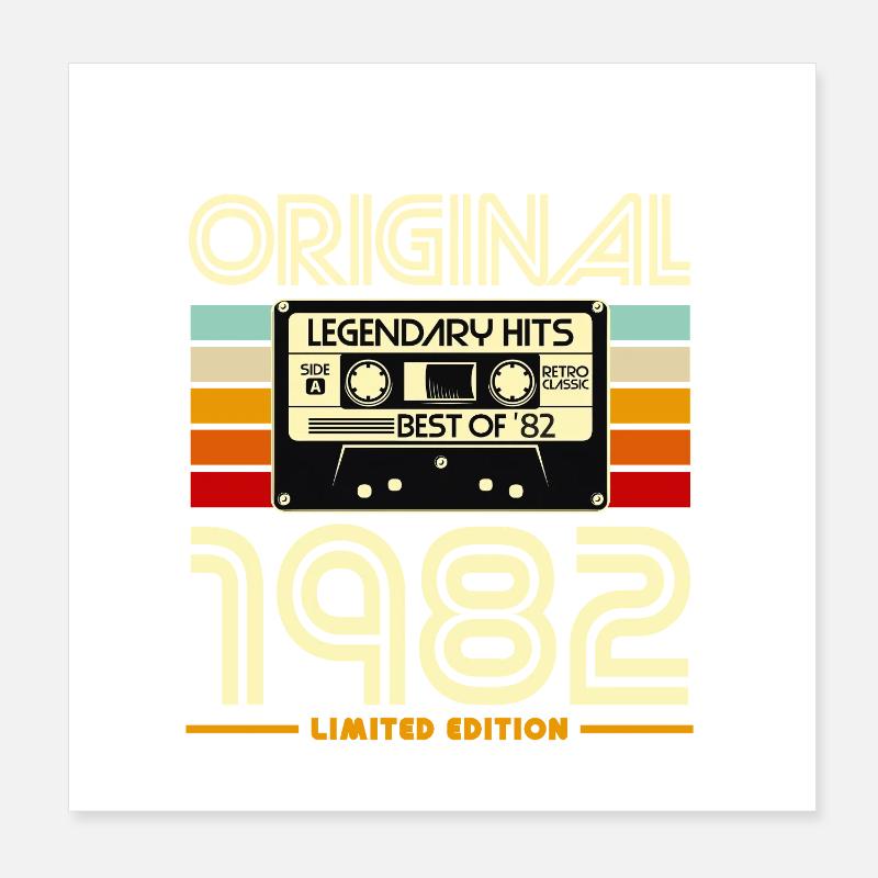 Cassette 1982 Édition Limité Poster 20 x 20 cm
