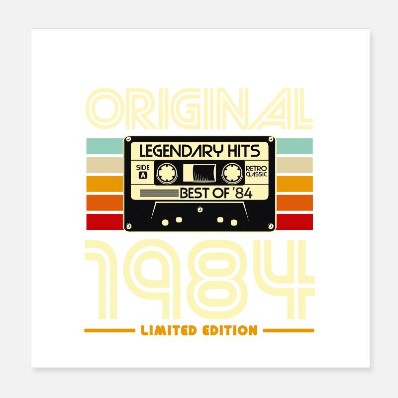 Original 1984 Retro Cassette Poster 20 x 20 cm