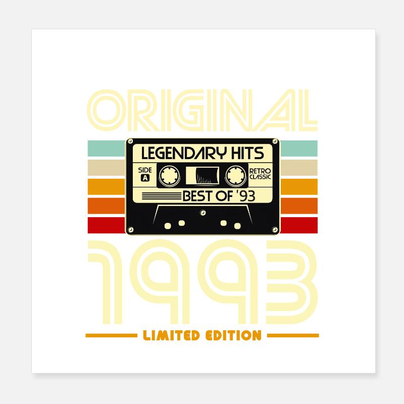 Original 1993 Cassette Rétro Poster 20 x 20 cm
