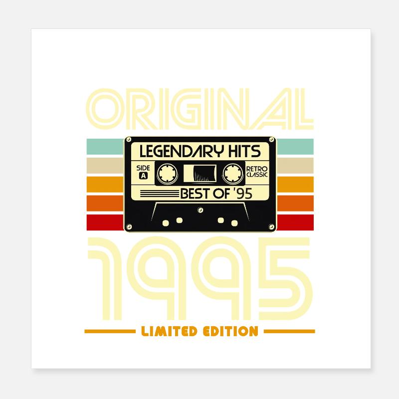 Original 1995 Retro Cassette Poster 20 x 20 cm