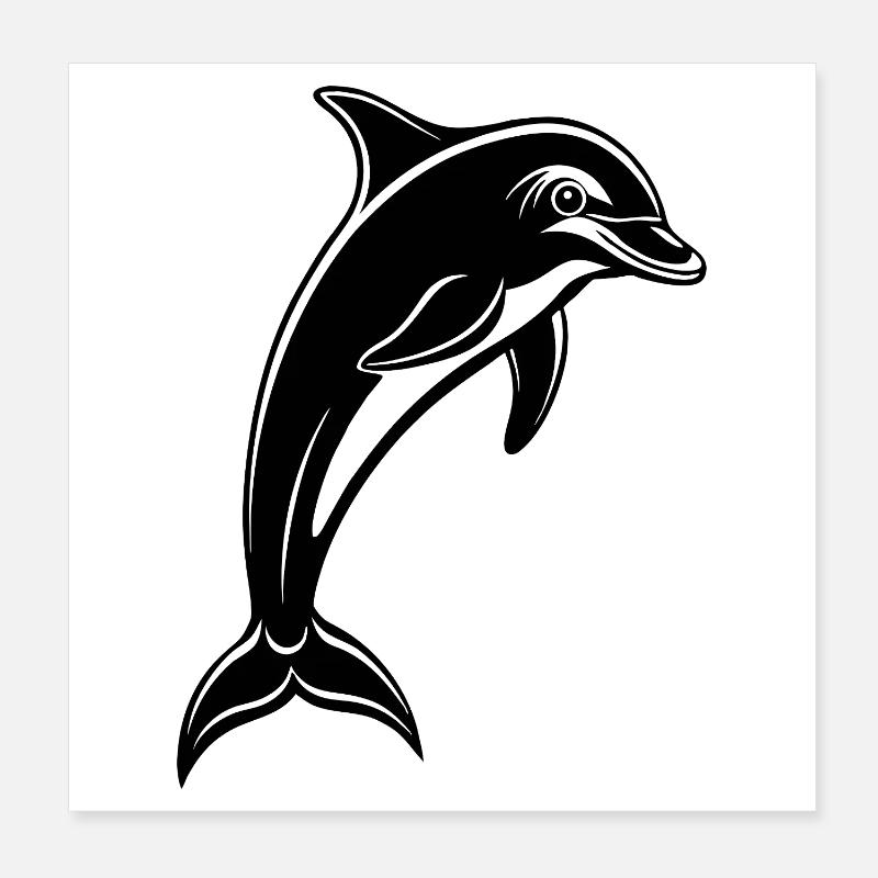 Springdelfin Poster 20x20 cm