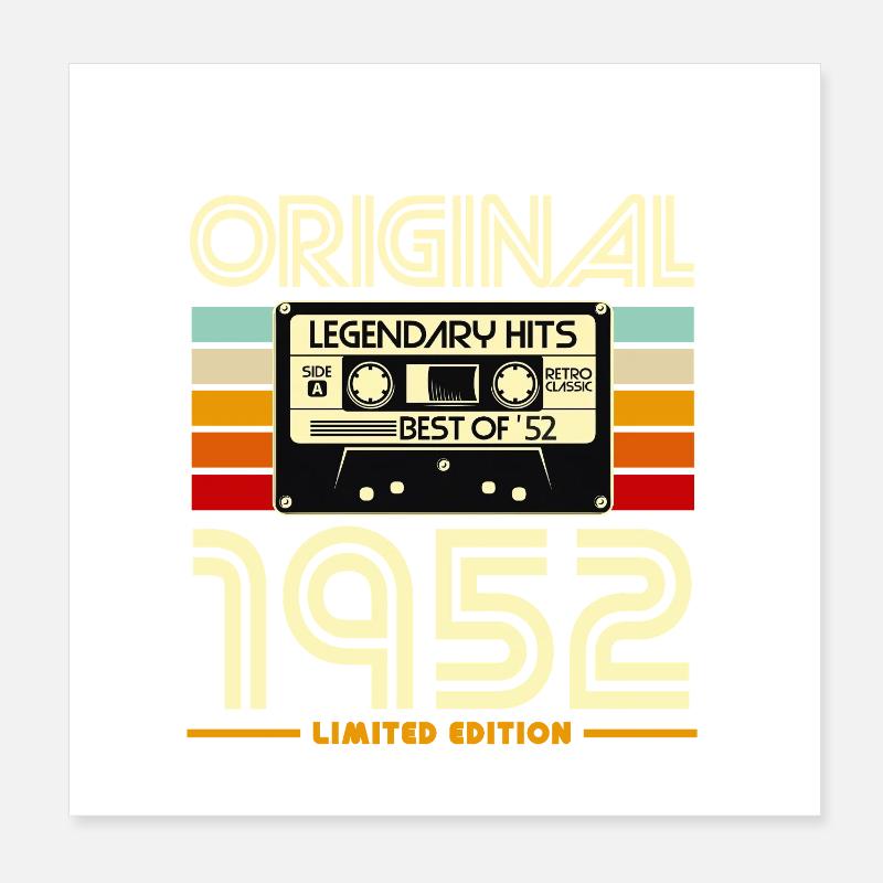 Originalkassette von 1952 Retro Poster 20x20 cm