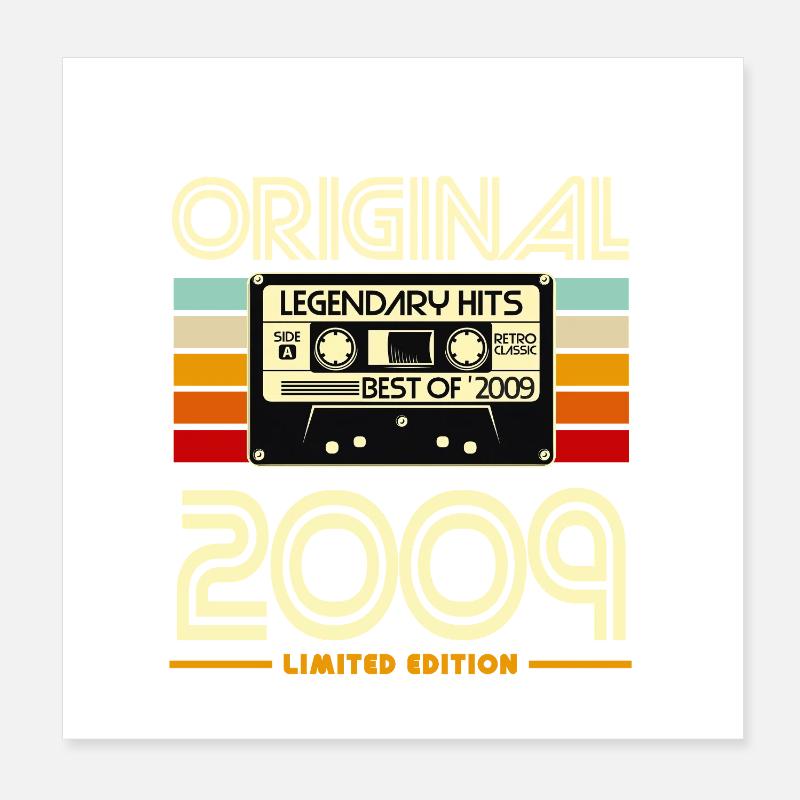 Cassette Retro 2009 Edition Poster 8" x 8" (20x20 cm)