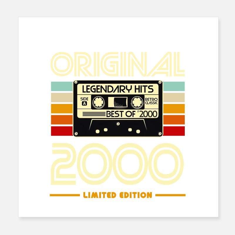 Cassette Original 2000 Retro Hits Poster 20 x 20 cm