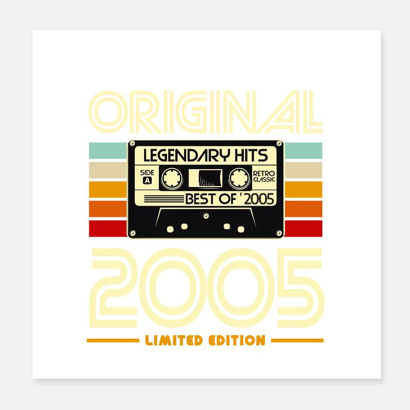 Original 2005 Cassette Retro Poster 20 x 20 cm