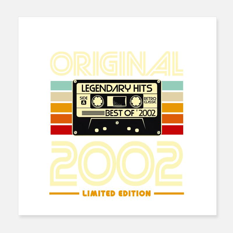 Cassette Rétro Original 2002 Poster 20 x 20 cm