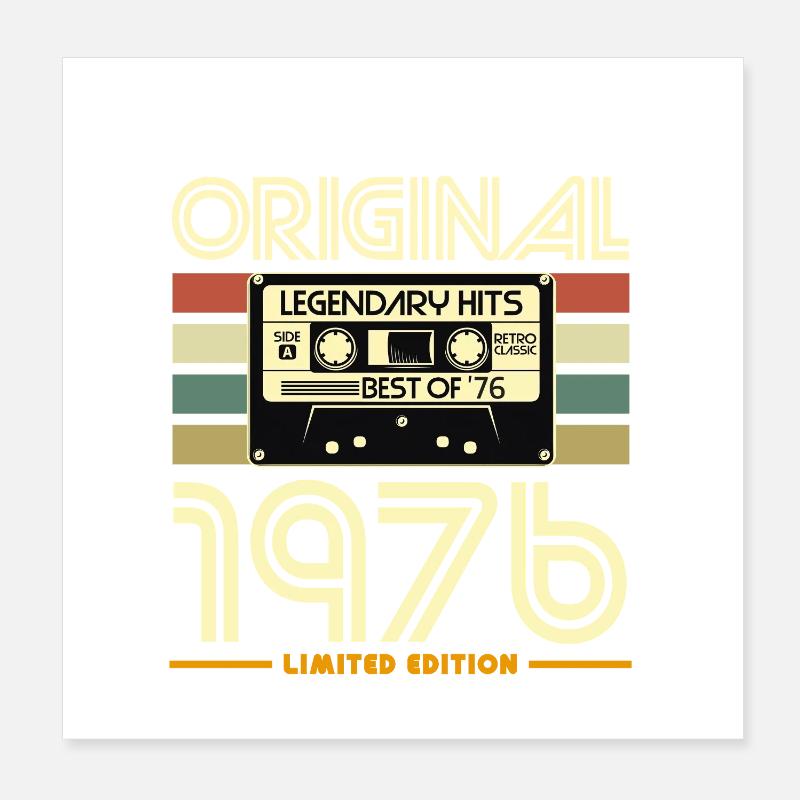 Original 1976 Cassette Vintage Poster 20 x 20 cm