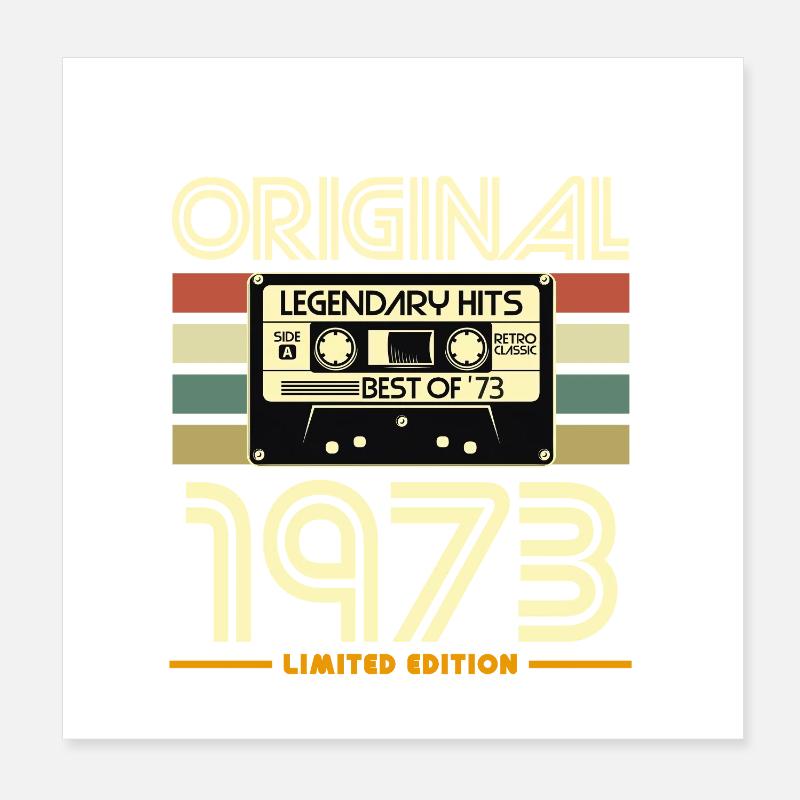 Original 1973 Cassette Retro Poster 20 x 20 cm