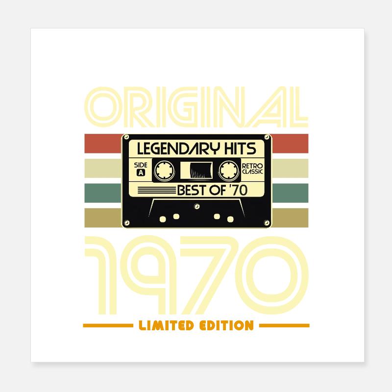 Cassette Rétro 1970 Originale Poster 20 x 20 cm
