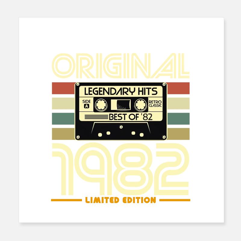 Originale limitierte Retro-Kassette von 1982 Poster 20x20 cm