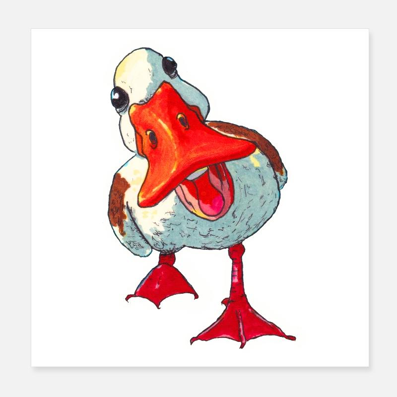 Duck Poster 8" x 8" (20x20 cm)