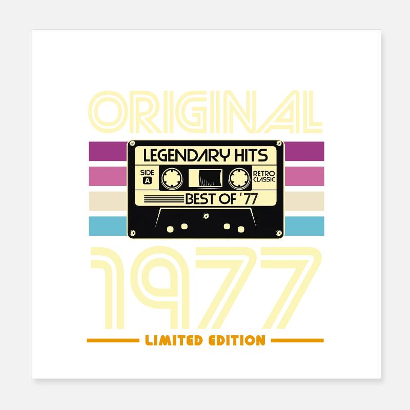 Originale Retro-Kassette von 1977 Poster 20x20 cm
