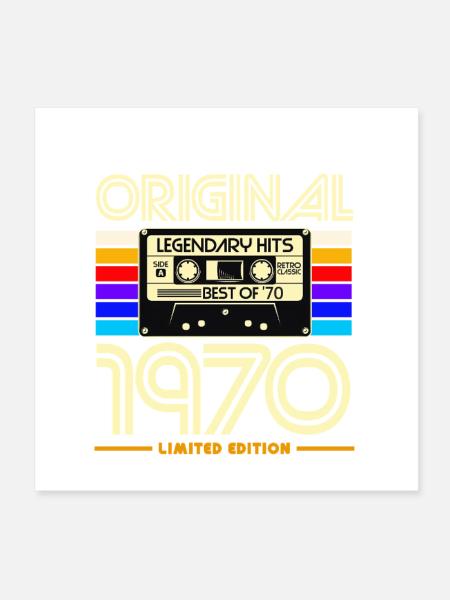Original 1970 Cassette Retro Édition - Poster 20 x 20 cm - blanc - Devant