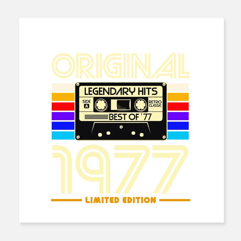 Original 1977 Retro Cassette Poster 20 x 20 cm
