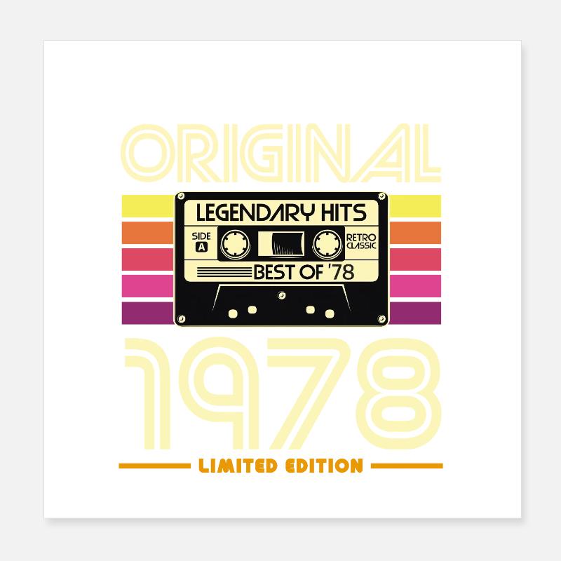 Cassette Retro 1978 Edition Poster 20 x 20 cm