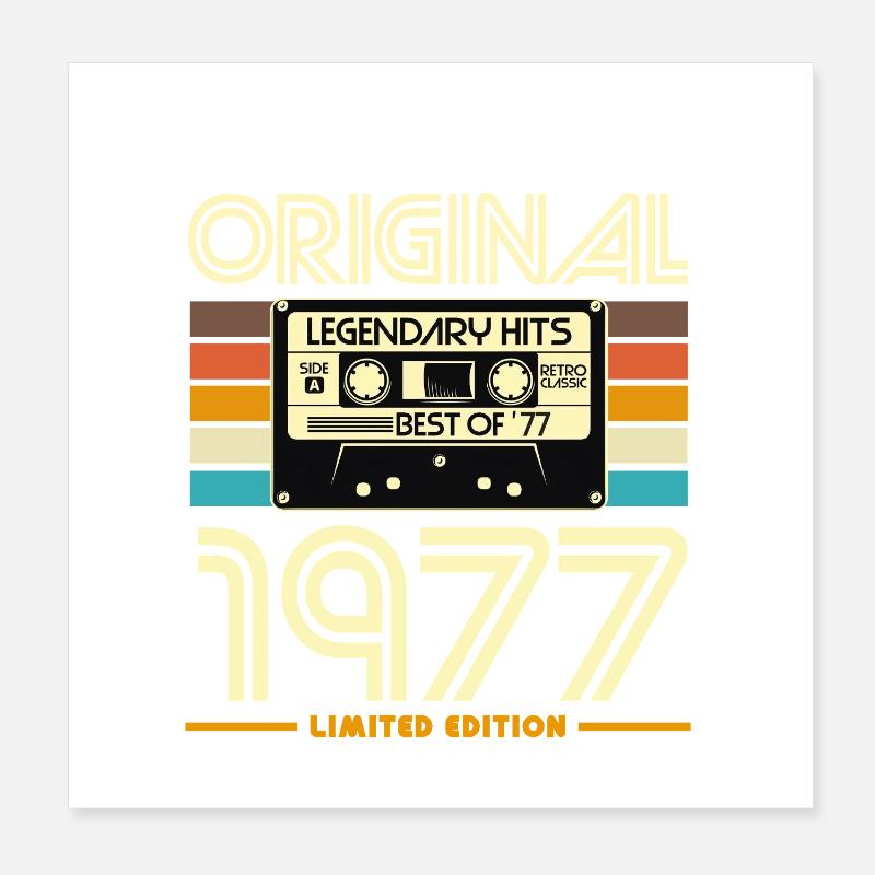 Original 1977 Hits Rétro Édition Limitée Poster 20 x 20 cm