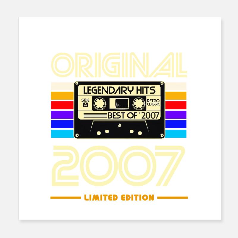 Original 2007: Retro Hits Cassette Poster 8" x 8" (20x20 cm)