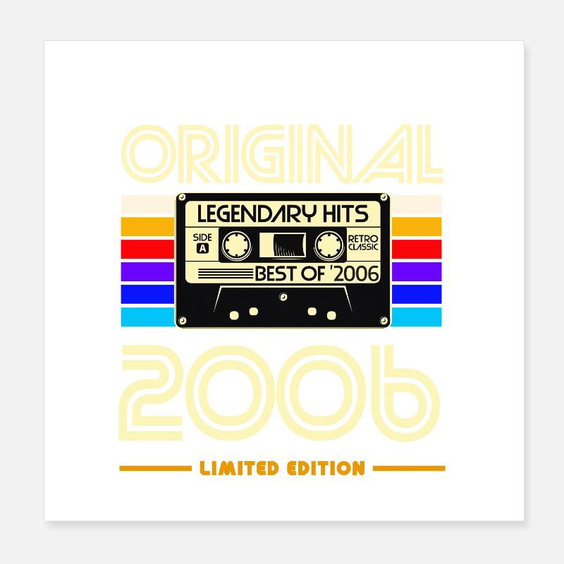 Original 2006 Retro Cassette Poster 20 x 20 cm