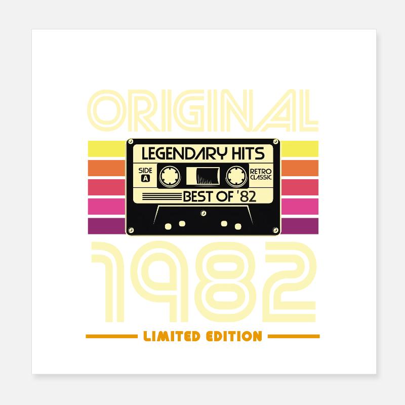 Originale limitierte Retro-Kassette von 1982 Poster 20x20 cm