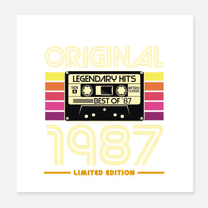 Original 1987 Cassette Retro Poster 20 x 20 cm